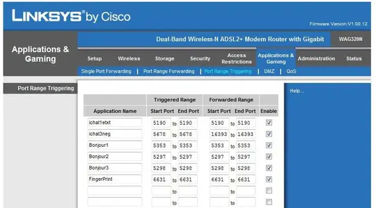 LinkSys Settings for FingerPrint.webp